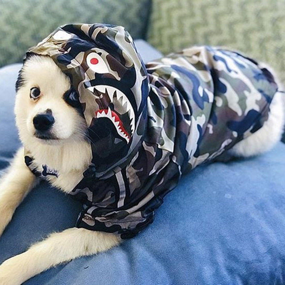 Chubasquero Bandera Americana para Perros Grandes - Cortavientos Impermeable