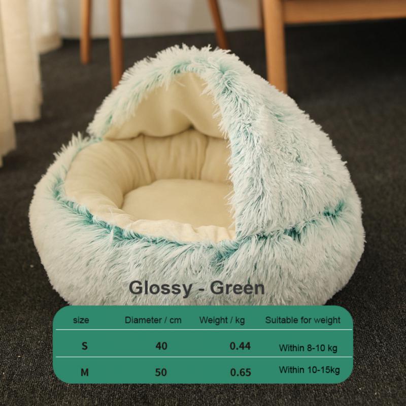 Cama Redonda 2 en 1 para Perros y Gatos - Felpa Cálida