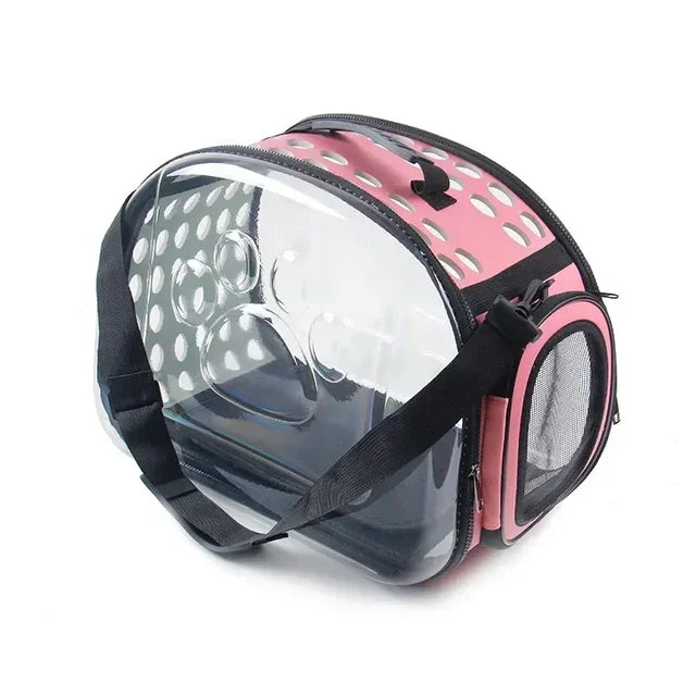 Transportín Plegable para Gatos - Transparente y Transpirable