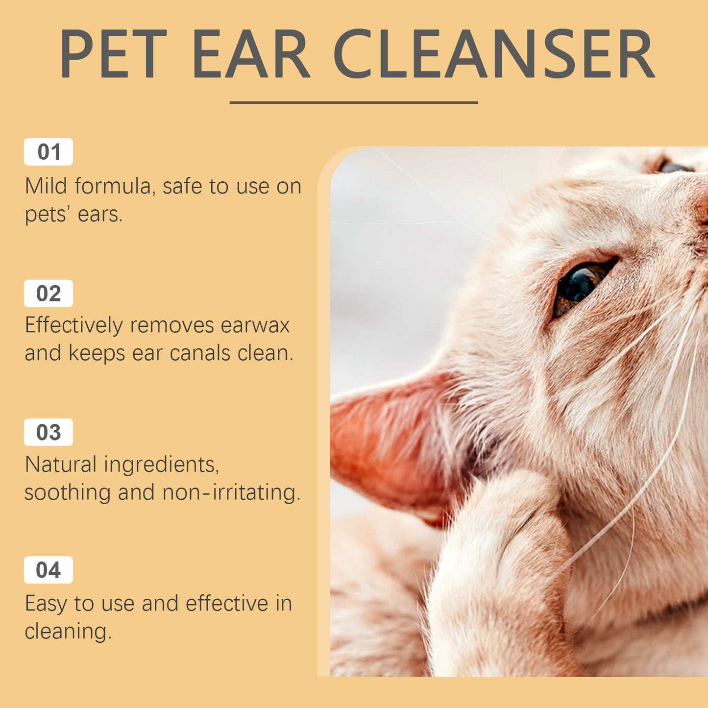 Yegbong Pet Ear Cleaner All-Purpose Ear Cleaning Dirt Cleaning Solution For Cats And Dogs