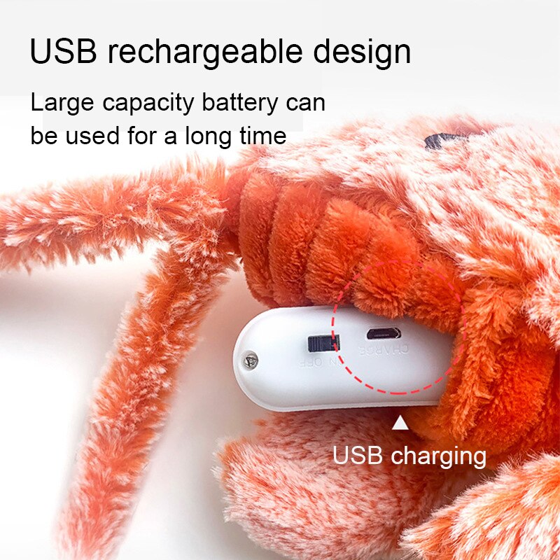 USB Pet Cat Toys Floppy Lobster Interactive Cat Toy
