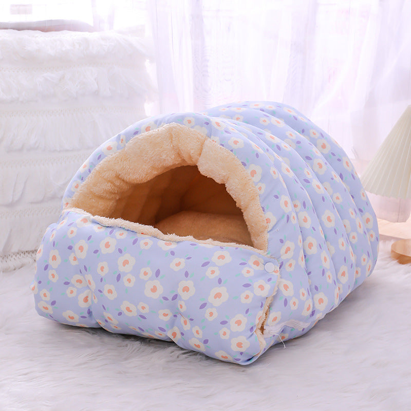 Cama Cálida para Gatos con Saco de Dormir Desmontable