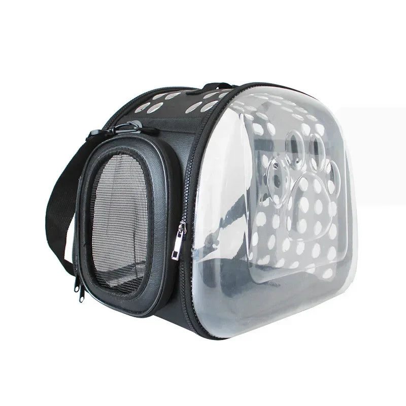 Transportín Plegable para Gatos - Transparente y Transpirable