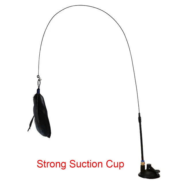 Juguete Interactivo para Gatos - Varita con Plumas y Campanilla