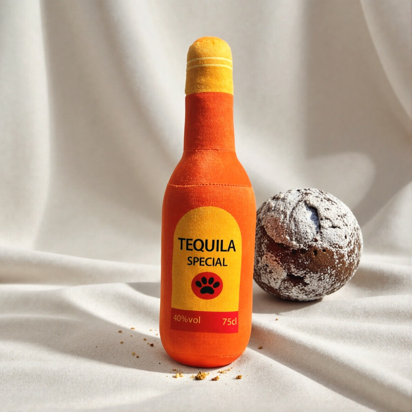 Juguete Botella de Vino para Perros - Felpa Resistente con Sonido