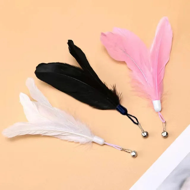 Juguete Interactivo para Gatos - Varita con Plumas y Campanilla