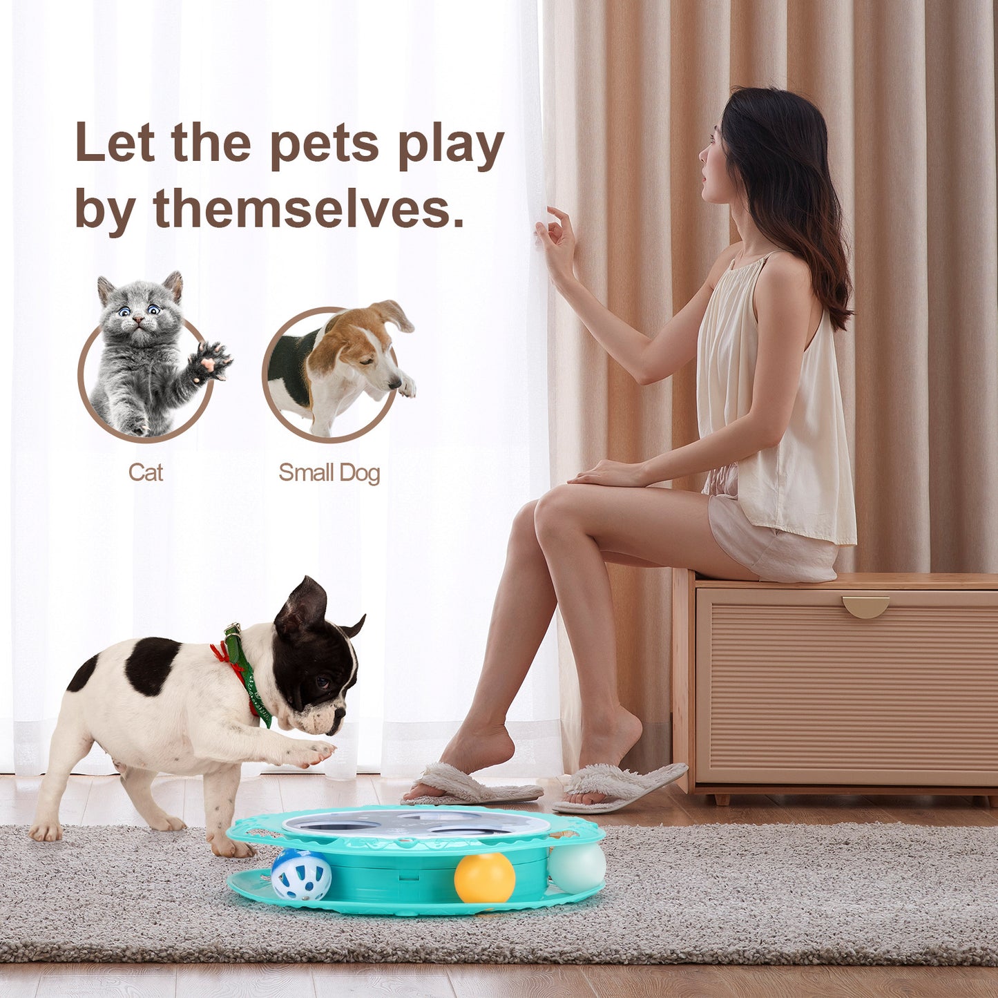 Pelota Interactiva Eléctrica para Gatos - Rotación 360° Antideslizante