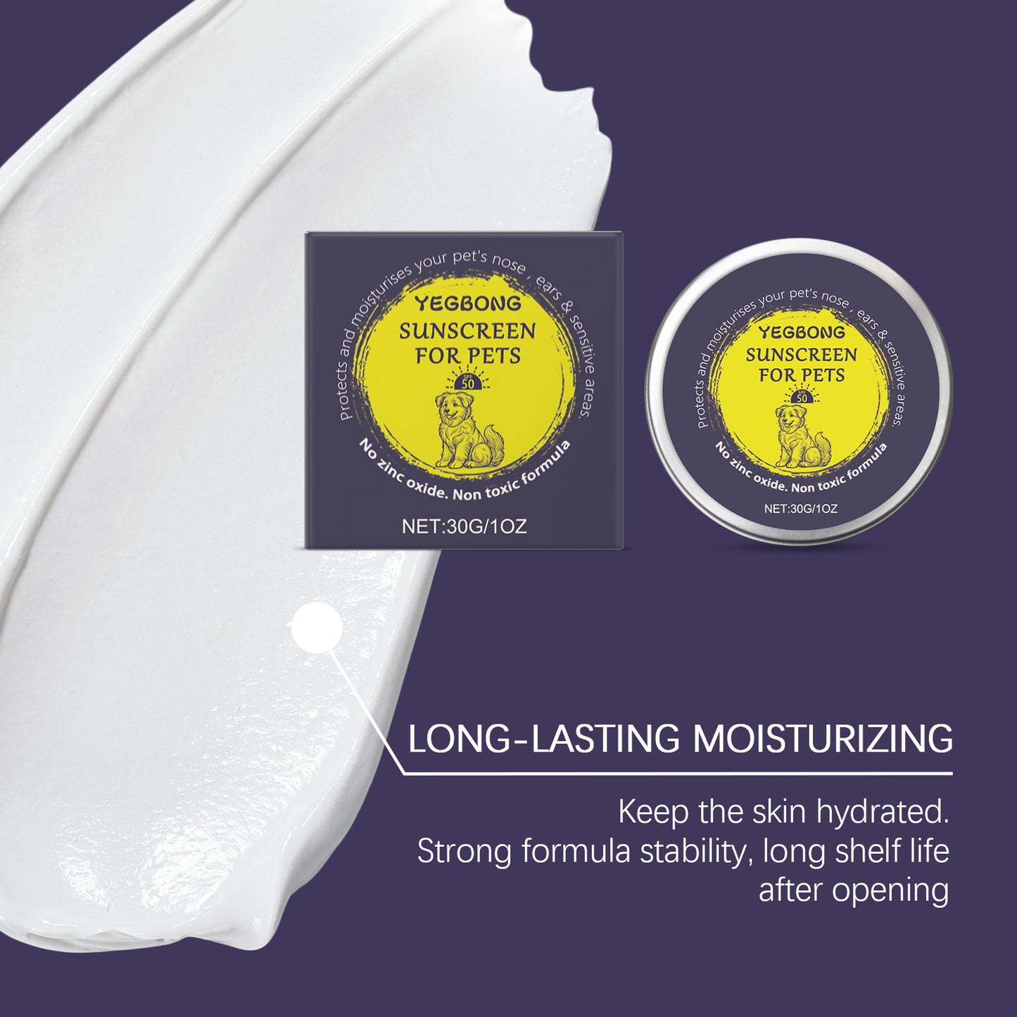 Yegbong Pet Protective Cream, Gentle Ingredients That Soothe, Care For And Clean Your Pet's Skin. It Is Suitable For Daily Use By Cats And Dogs