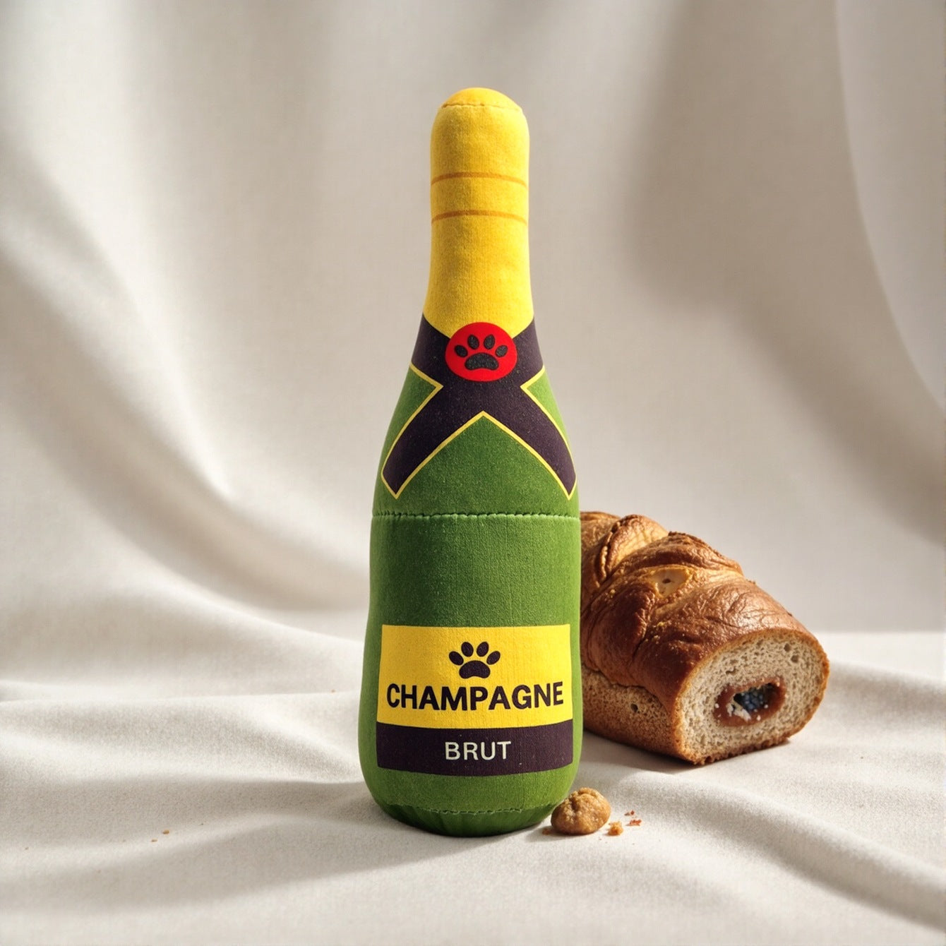 Juguete Botella de Vino para Perros - Felpa Resistente con Sonido