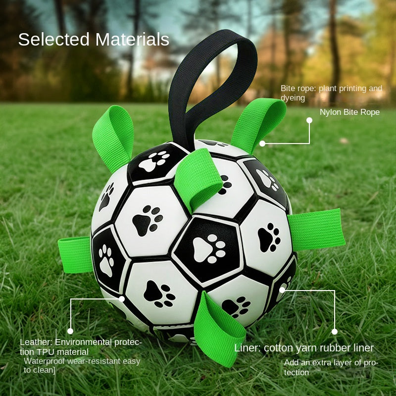 Dog Toy Ball for Teeth Cleaning and Durable Chewing Dog Soccer Ball for Outdoor Use