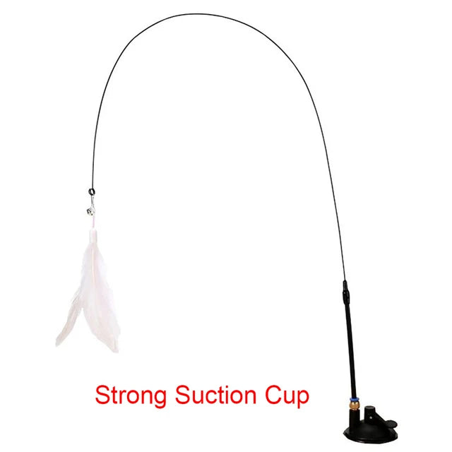 Juguete Interactivo para Gatos - Varita con Plumas y Campanilla