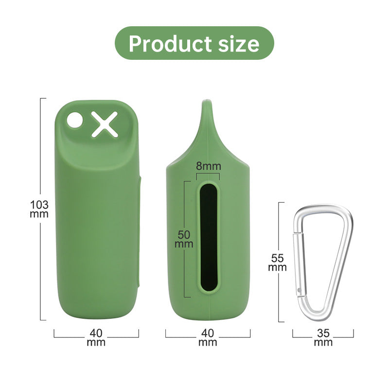 Dispensador de Bolsas de Silicona para Perros - Portátil con Anilla