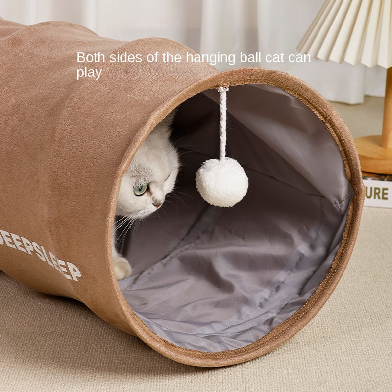 Túnel Plegable para Gatos - Juguete Escondite y Cama