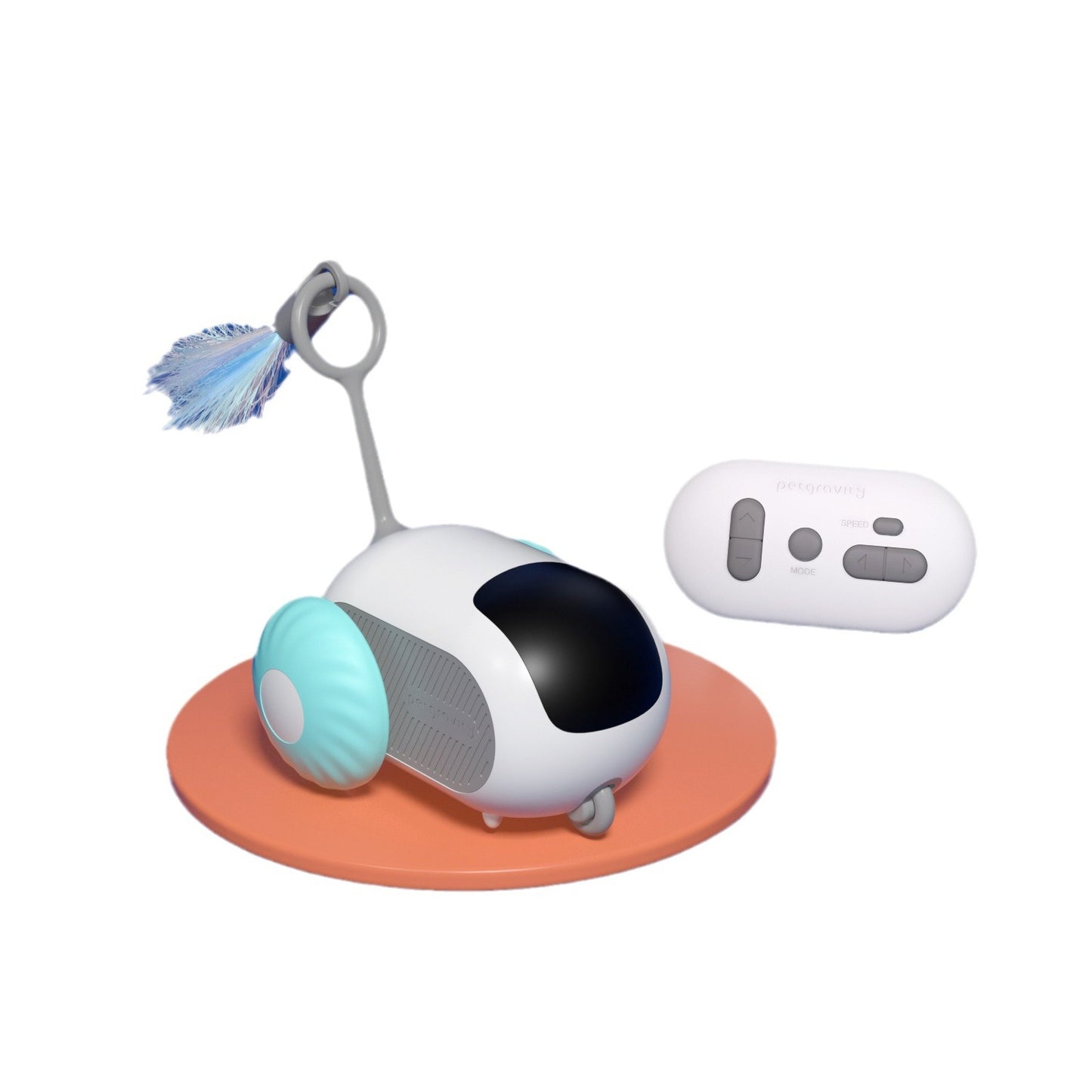 Coche Inteligente para Gatos - Modo Autónomo con Plumas