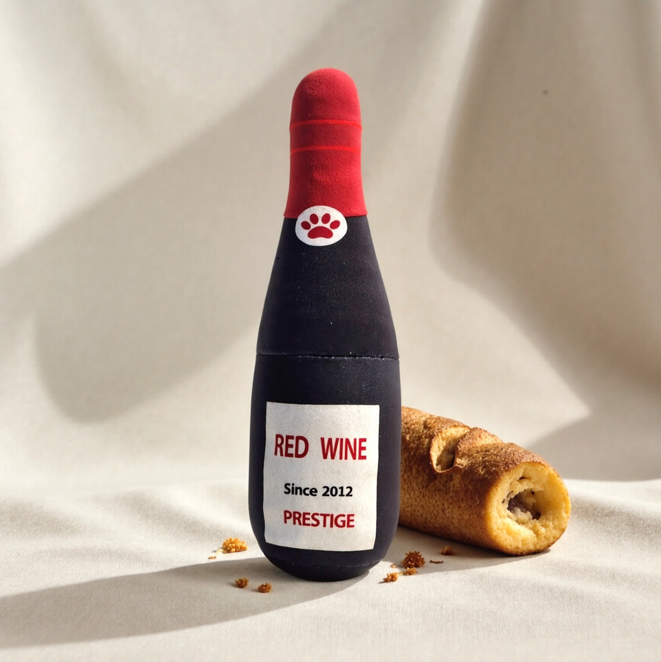 Juguete Botella de Vino para Perros - Felpa Resistente con Sonido