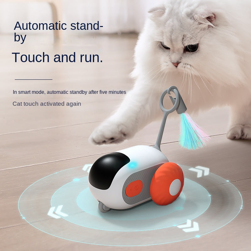 Coche Inteligente para Gatos - Modo Autónomo con Plumas