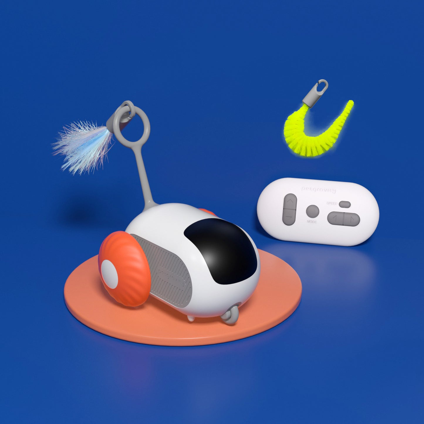 Coche Inteligente para Gatos - Modo Autónomo con Plumas