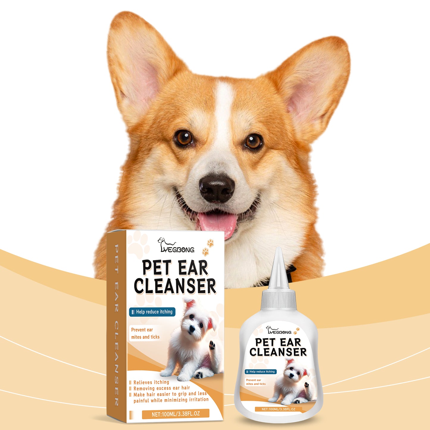 Yegbong Pet Ear Cleaner All-Purpose Ear Cleaning Dirt Cleaning Solution For Cats And Dogs