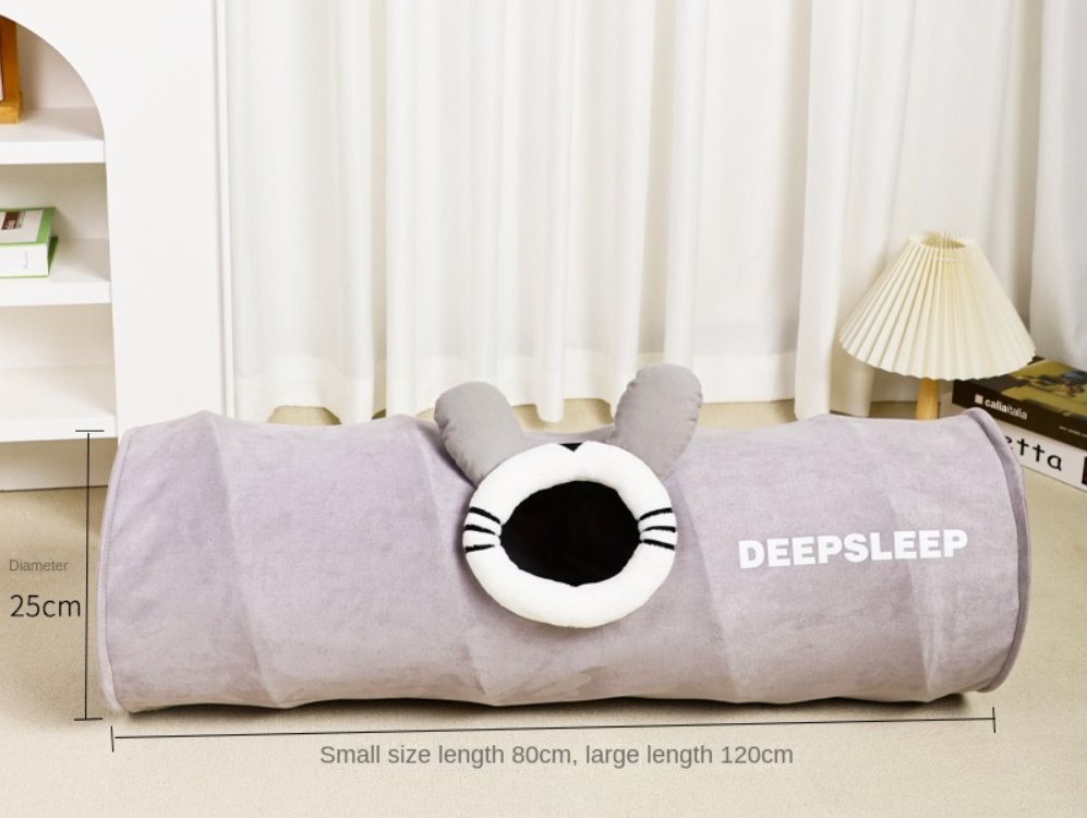 Túnel Plegable para Gatos - Juguete Escondite y Cama