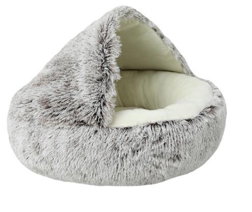 Cama Redonda 2 en 1 para Perros y Gatos - Felpa Cálida