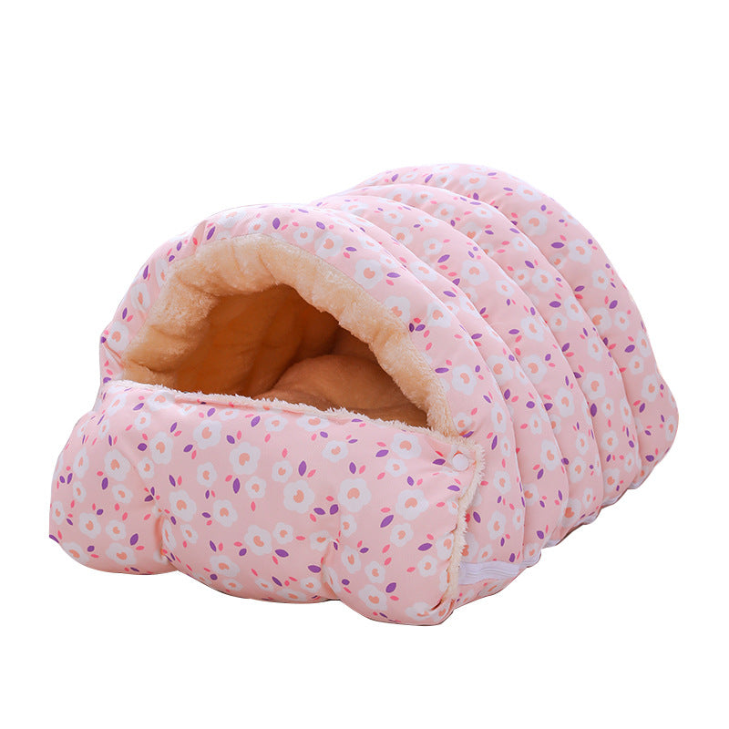 Cama Cálida para Gatos con Saco de Dormir Desmontable
