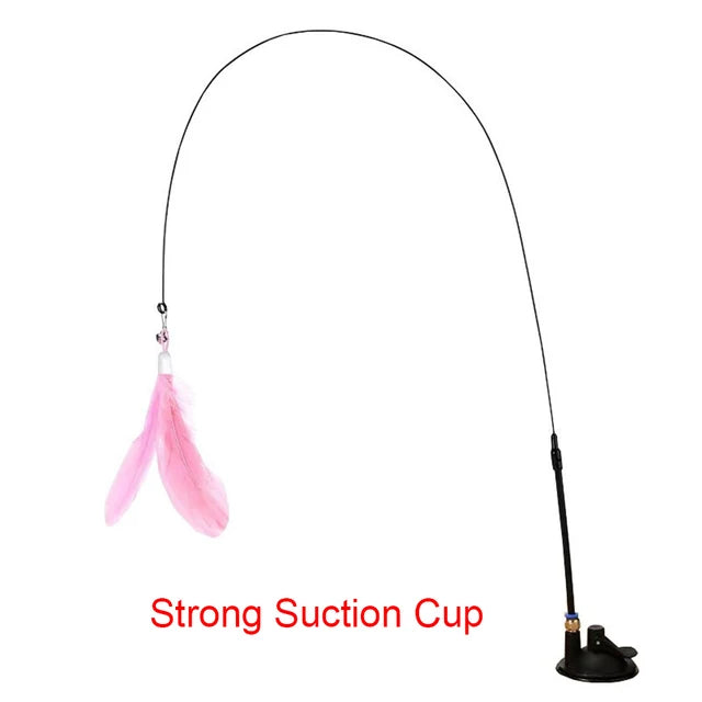 Juguete Interactivo para Gatos - Varita con Plumas y Campanilla