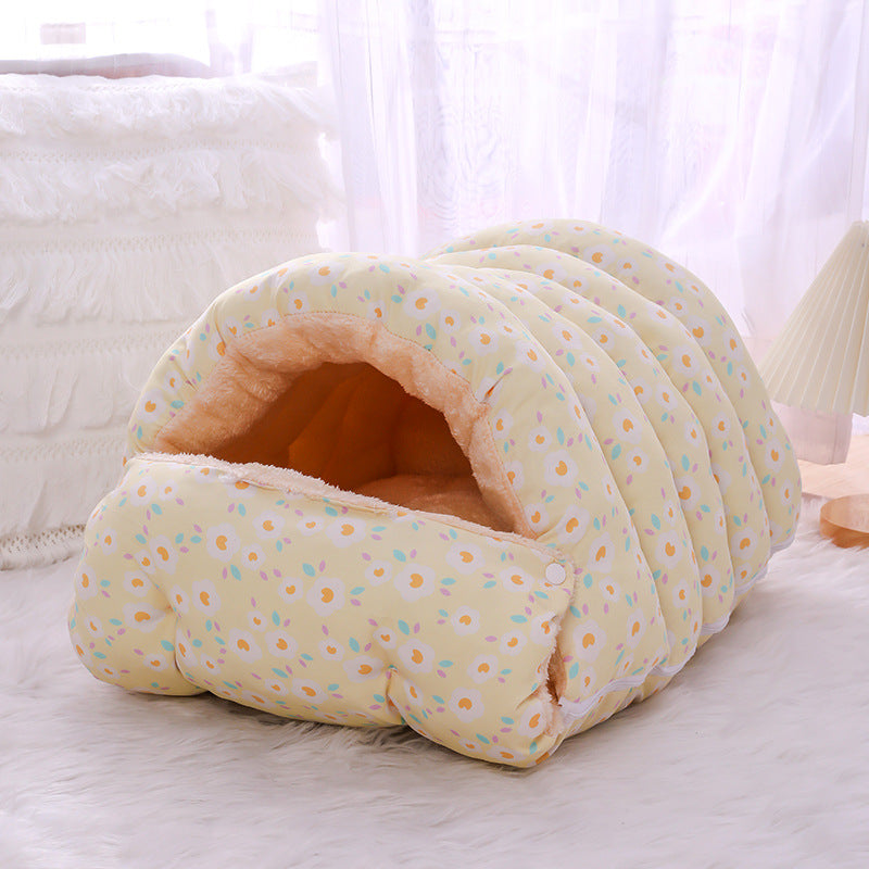 Cama Cálida para Gatos con Saco de Dormir Desmontable