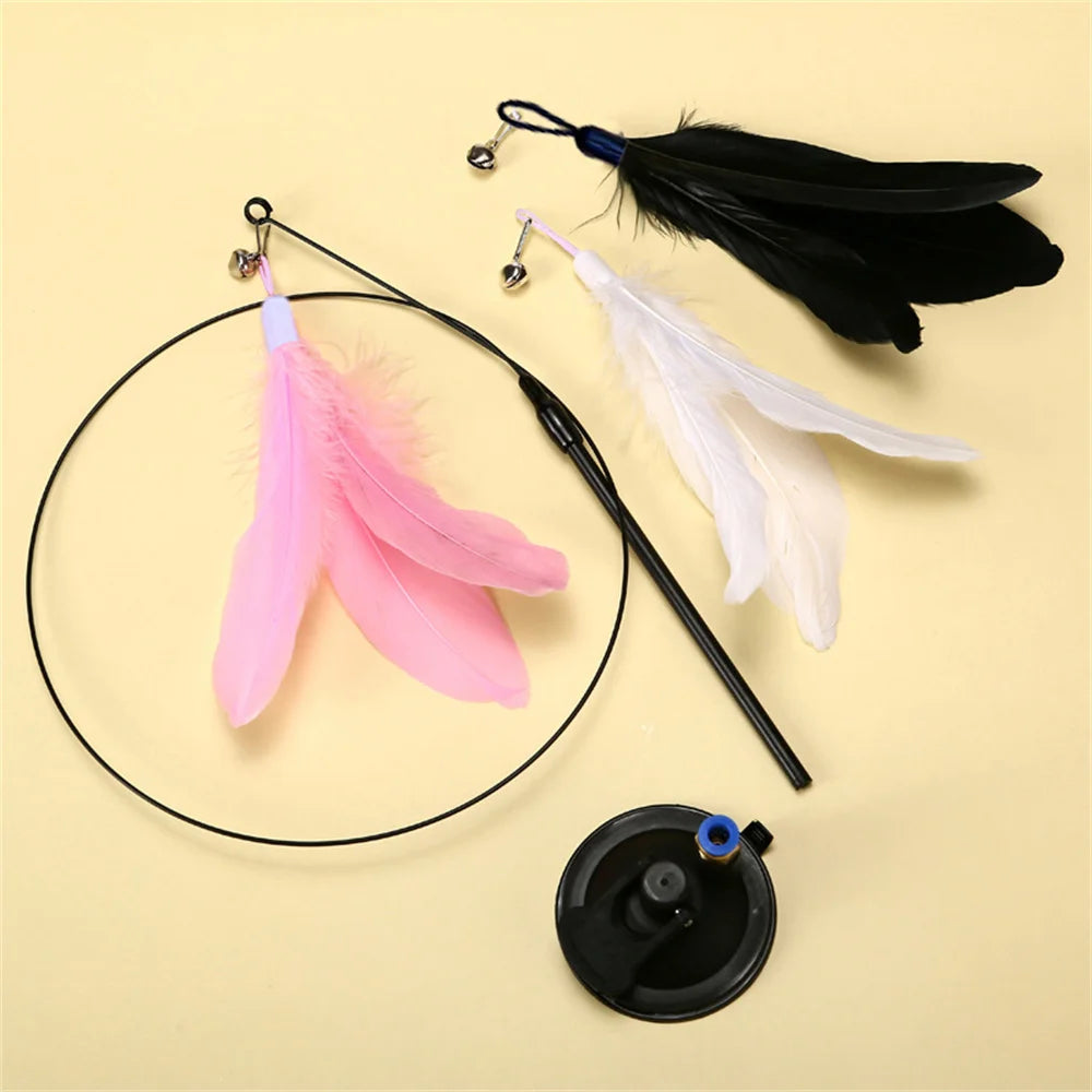 Juguete Interactivo para Gatos - Varita con Plumas y Campanilla