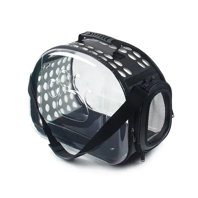 Transportín Plegable para Gatos - Transparente y Transpirable