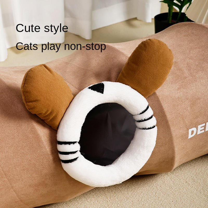 Túnel Plegable para Gatos - Juguete Escondite y Cama