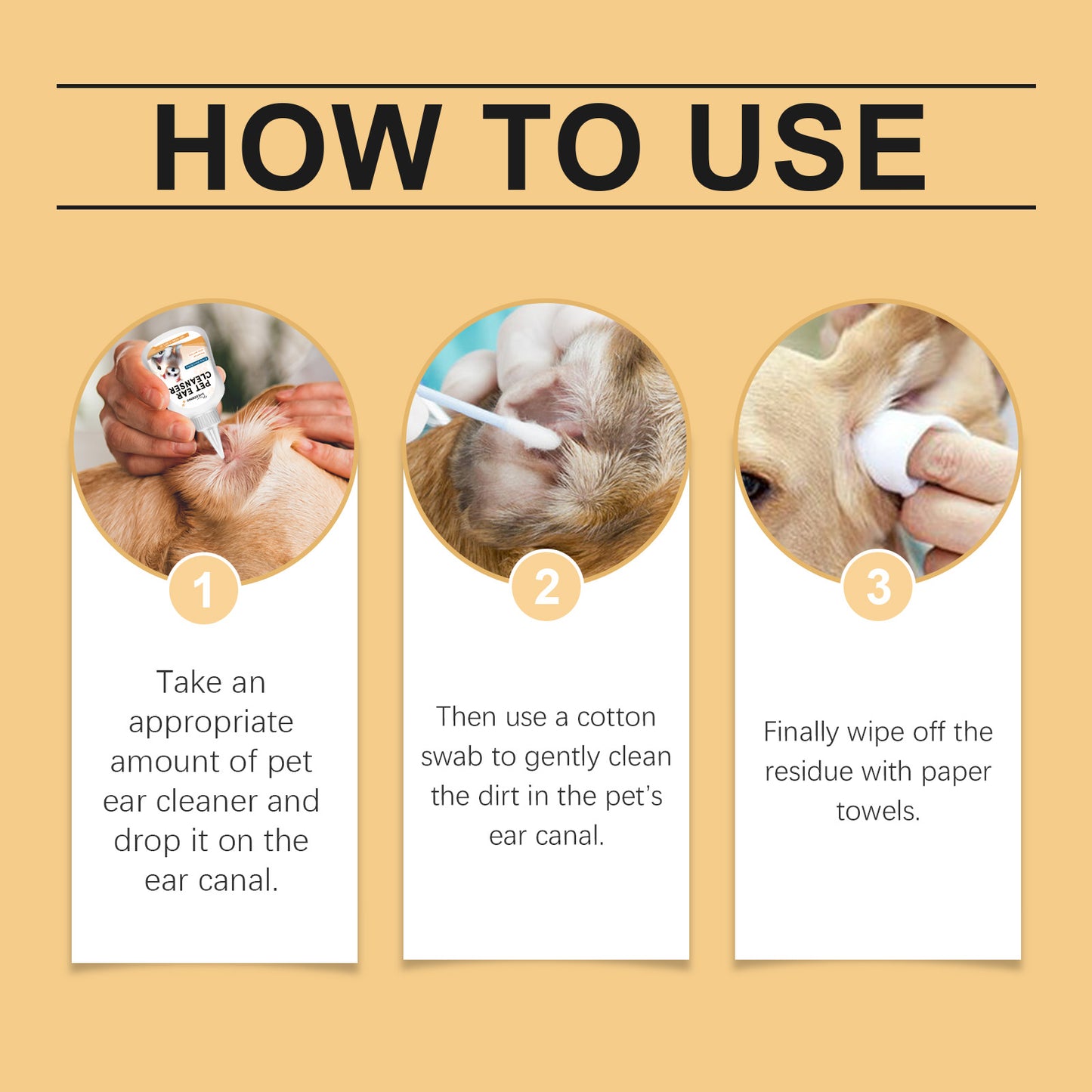 Yegbong Pet Ear Cleaner All-Purpose Ear Cleaning Dirt Cleaning Solution For Cats And Dogs