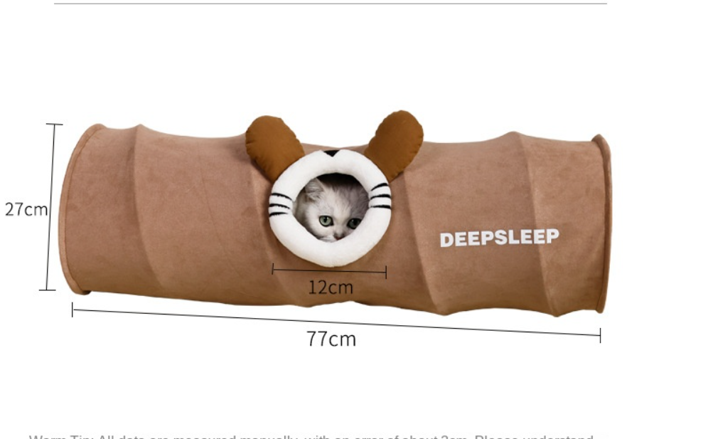 Túnel Plegable para Gatos - Juguete Escondite y Cama
