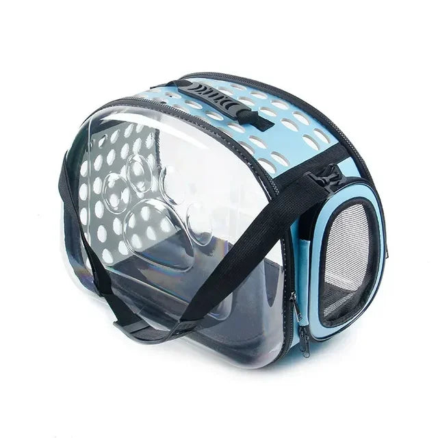 Transportín Plegable para Gatos - Transparente y Transpirable