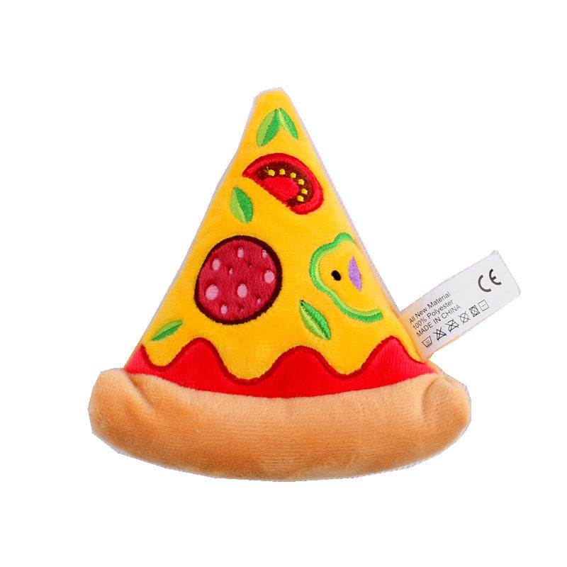 Pet Plush Toy Simulation Pizza Hamburger Steak Ice Cream French Fries Sound Dog Toy Pet Product