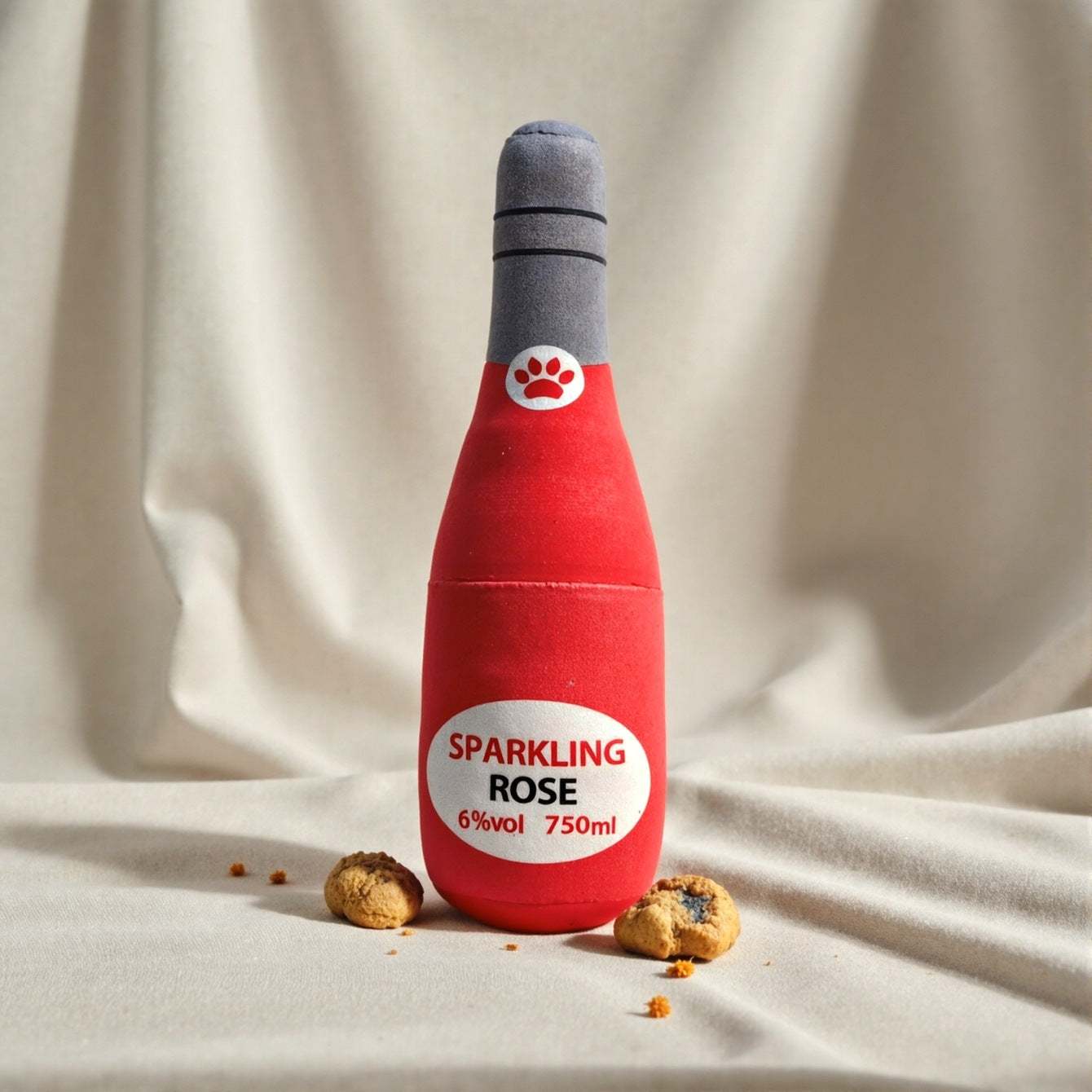 Juguete Botella de Vino para Perros - Felpa Resistente con Sonido