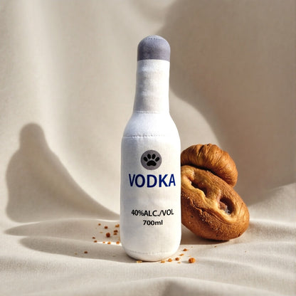 Juguete Botella de Vino para Perros - Felpa Resistente con Sonido