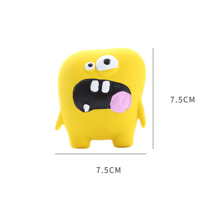 Cute Monster Shaped Latex Squeaky Dog Toy Durable and Easy to Clean Pet Toy