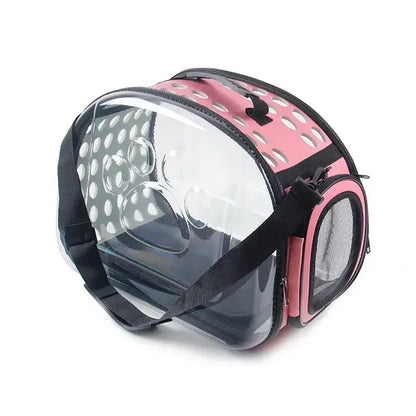 Transportín Plegable para Gatos - Transparente y Transpirable