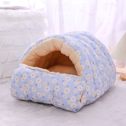 Cama Cálida para Gatos con Saco de Dormir Desmontable