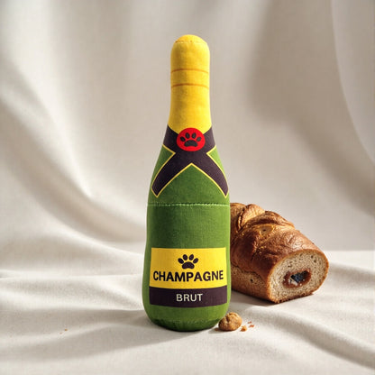 Juguete Botella de Vino para Perros - Felpa Resistente con Sonido