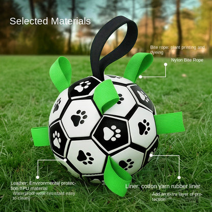 Dog Toy Ball for Teeth Cleaning and Durable Chewing Dog Soccer Ball for Outdoor Use