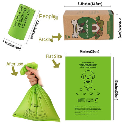 Biodegradable Pet Waste Bags Corn Starch PLA Degradable Poop Bags