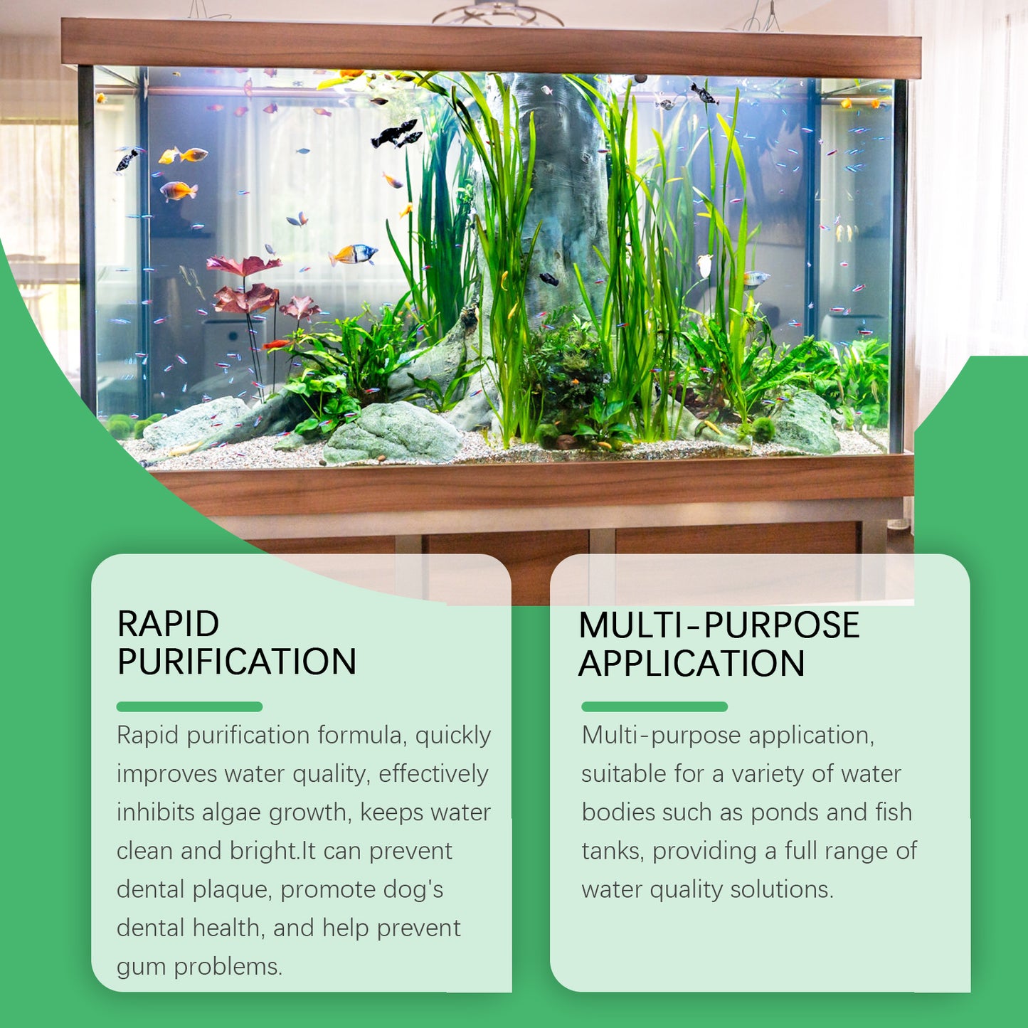 Yegbong Algae Clarifier, Clean Fish Tank Green Brown Silk Algae Black Hair Moss Algae Clarifier Water Does Not Harm Fish