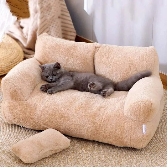 Cama Sofá de Lujo para Gatos - Nido Cálido de Invierno