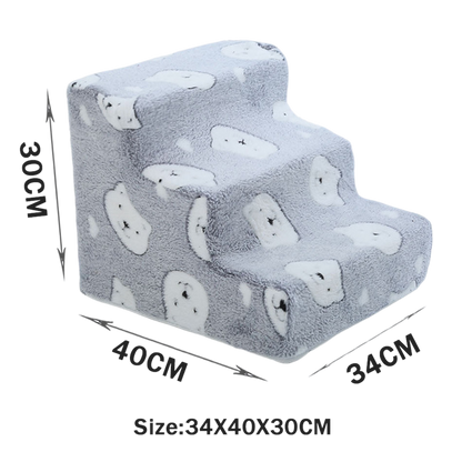 Bone-shaped pet stairs/ramp for dogs (placed beside sofa/bed) to protect joint safety, especially suitable for elderly dogs.