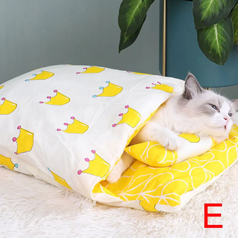 Saco de Dormir Cálido para Gatos - Desmontable Invierno